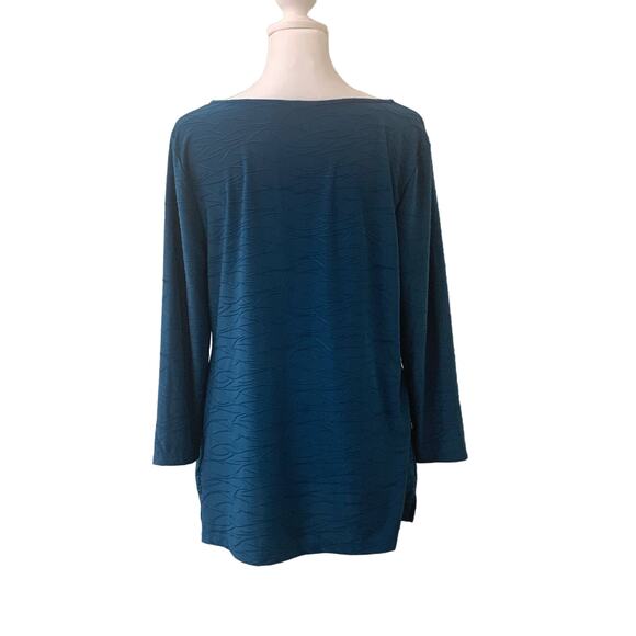 Croft & Barrow Woman's Blue 3/4 Length Sleeve Pull Over Shirt, Size Medium - Picture 3 of 11